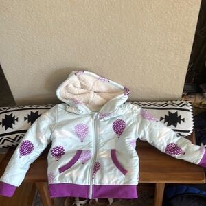 Girls size S 4-5 NWT hot air balloon fleece hoodie zip-up